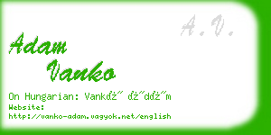 adam vanko business card